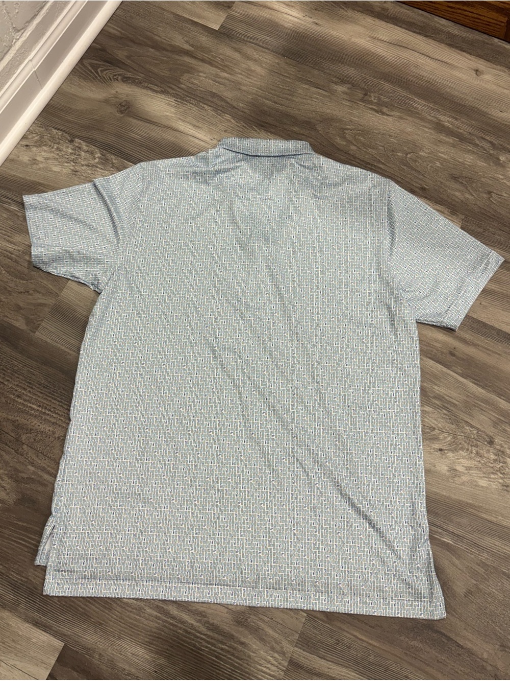Peter Millar Light Blue Micro-Pattern Polo - Picture 3 of 3